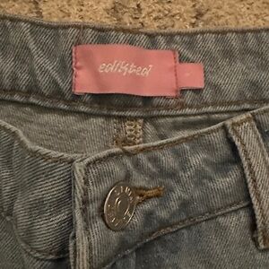 Edikted jeans low rise size small - Light Blue